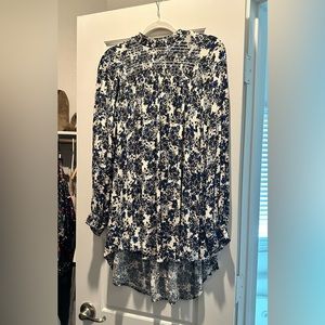 Free People Floral Tunic Top Size Large